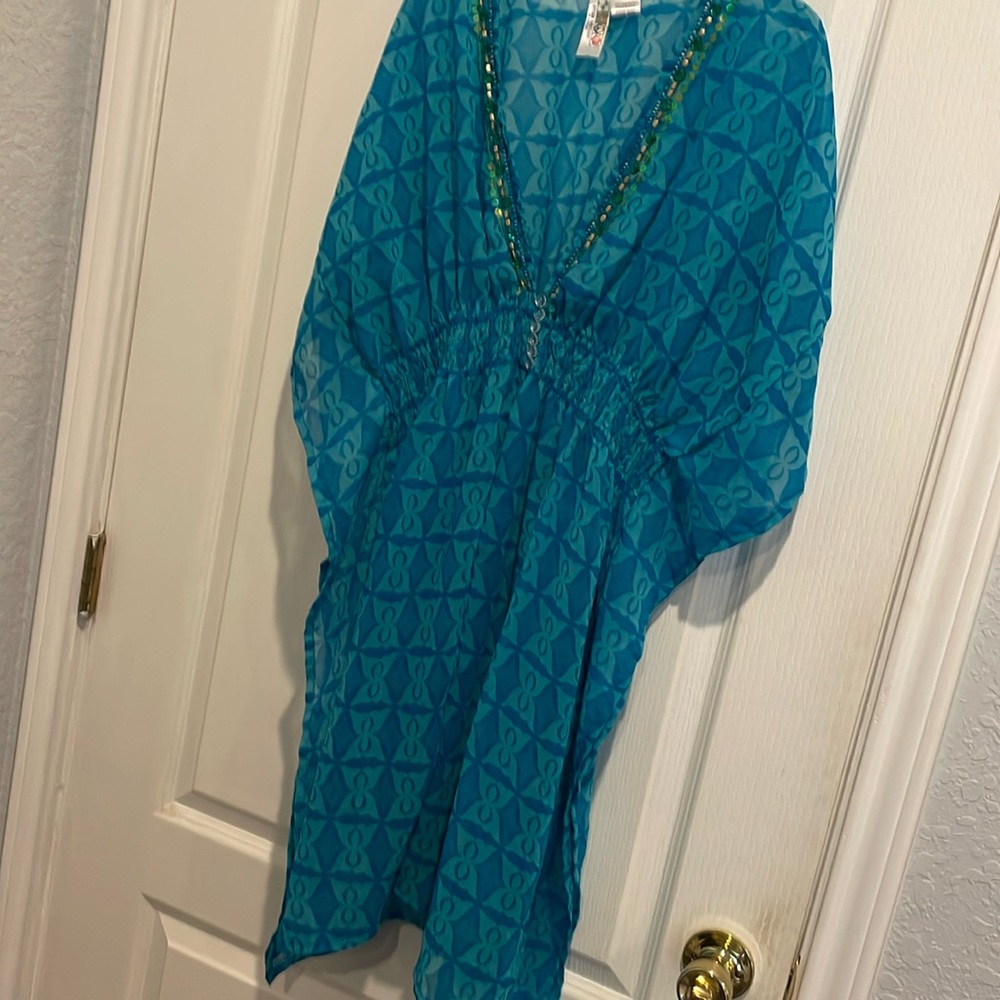 INDIA BOUTIQUE BEAD EMBELLISHED SWIMSUIT COVER UP